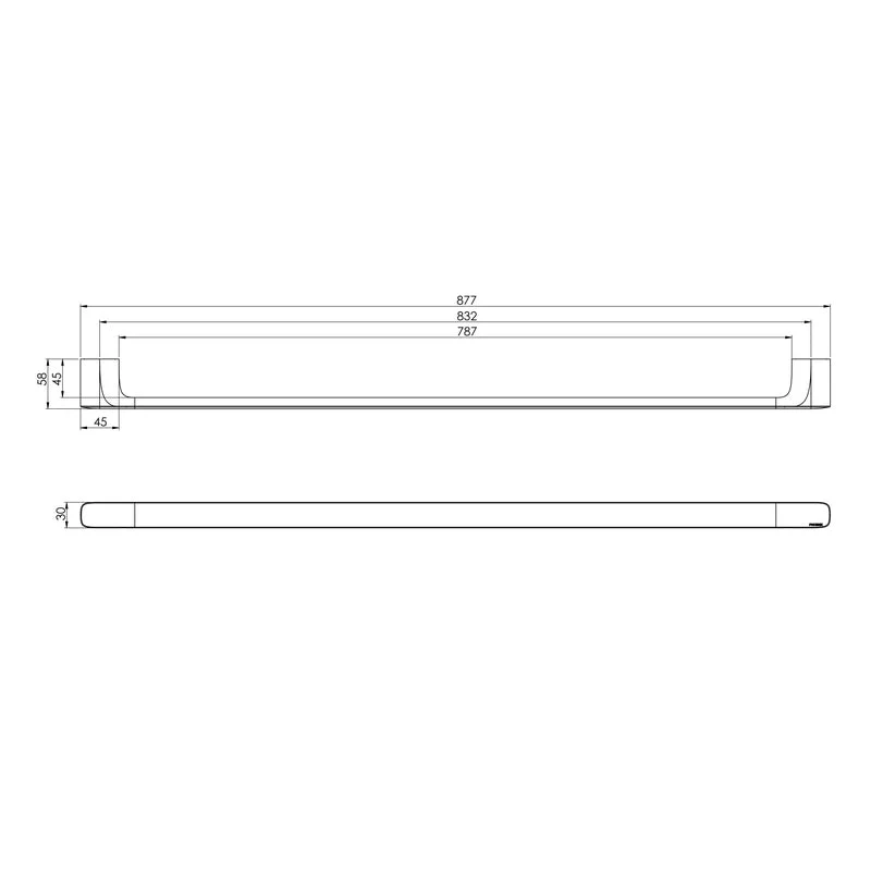 Phoenix Nuage Single Towel Rail 600mm - Chrome - Image 2