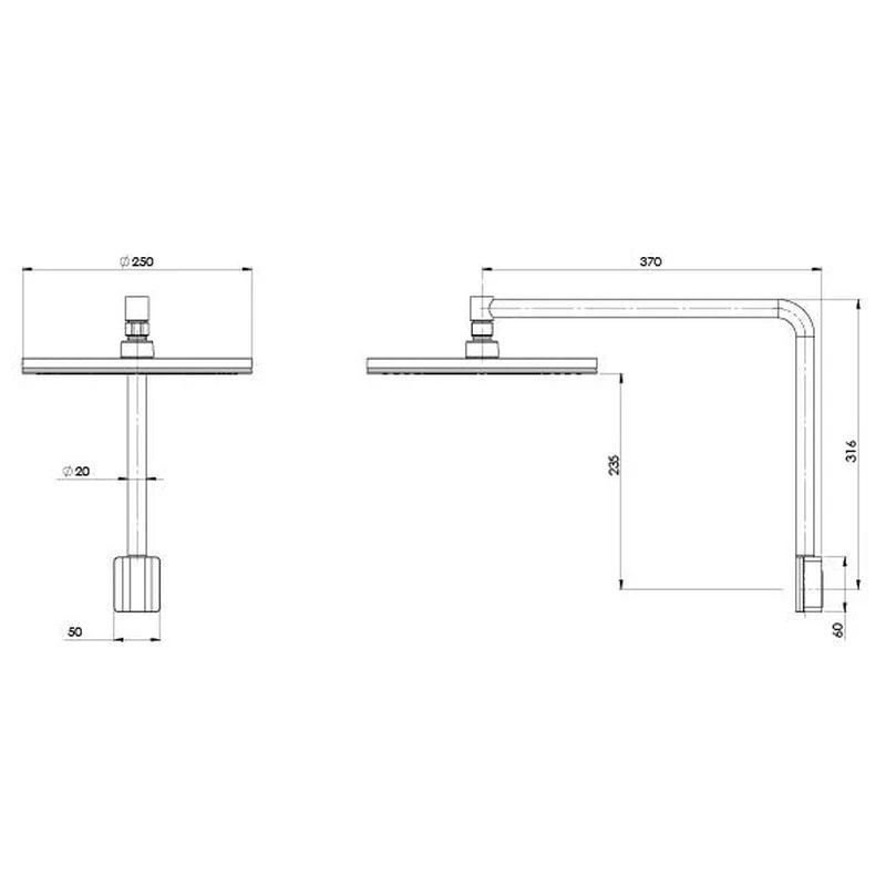 Phoenix NX Vive Shower Arm & Rose - Chrome - Image 2