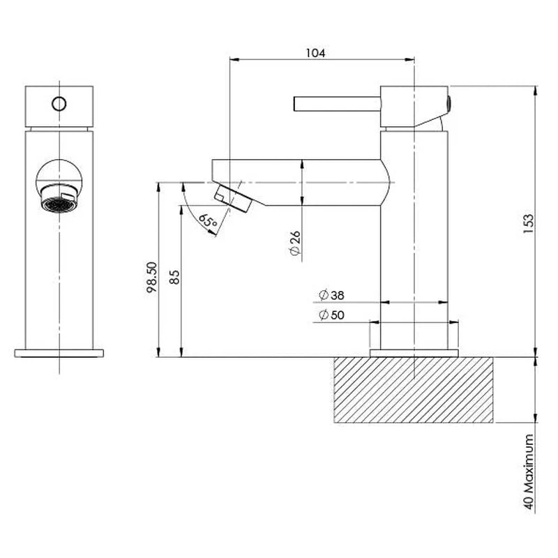 Phoenix Pina Basin Mixer Tap - Brushed Nickel - Image 2