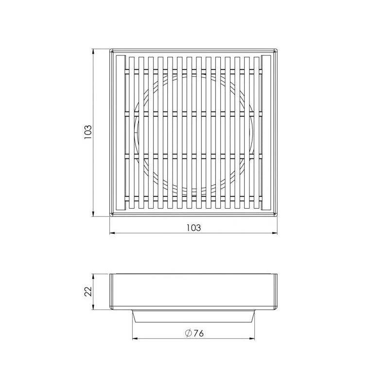 Phoenix Point 100mm Heel Guard Drain - Stainless Steel - Image 2