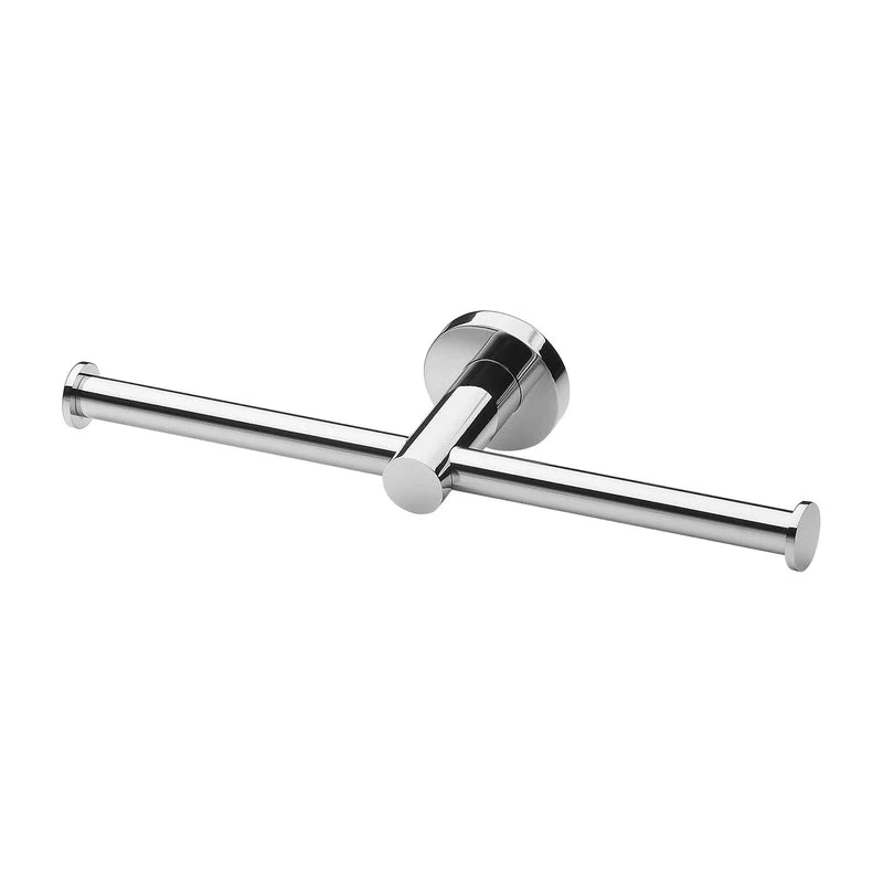 Phoenix Radii Double Toilet Roll Holder Round Plate - Chrome