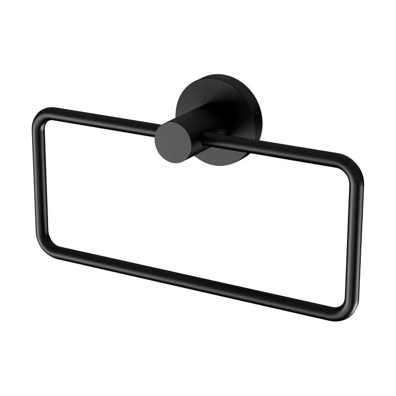 Phoenix Radii Hand Towel Holder Round Plate - Black Matte