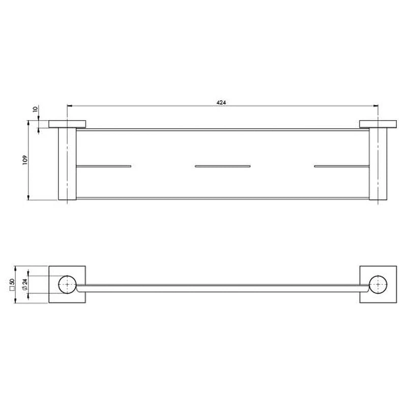 Phoenix Radii Metal Shelf Square Plate - Brushed Nickel - Image 2