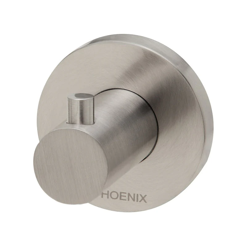 Phoenix Radii Robe Hook Round Plate - Brushed Nickel