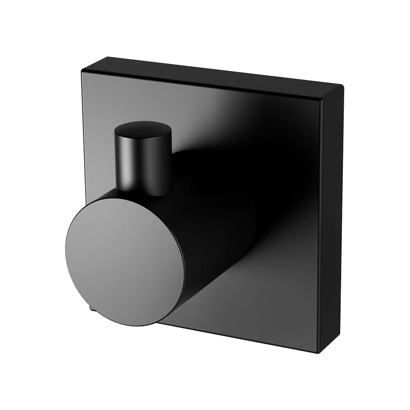 Phoenix Radii Robe Hook Square Plate - Black Matte
