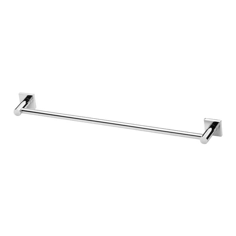Phoenix Radii Single Towel Rail 600mm Square Plate - Chrome