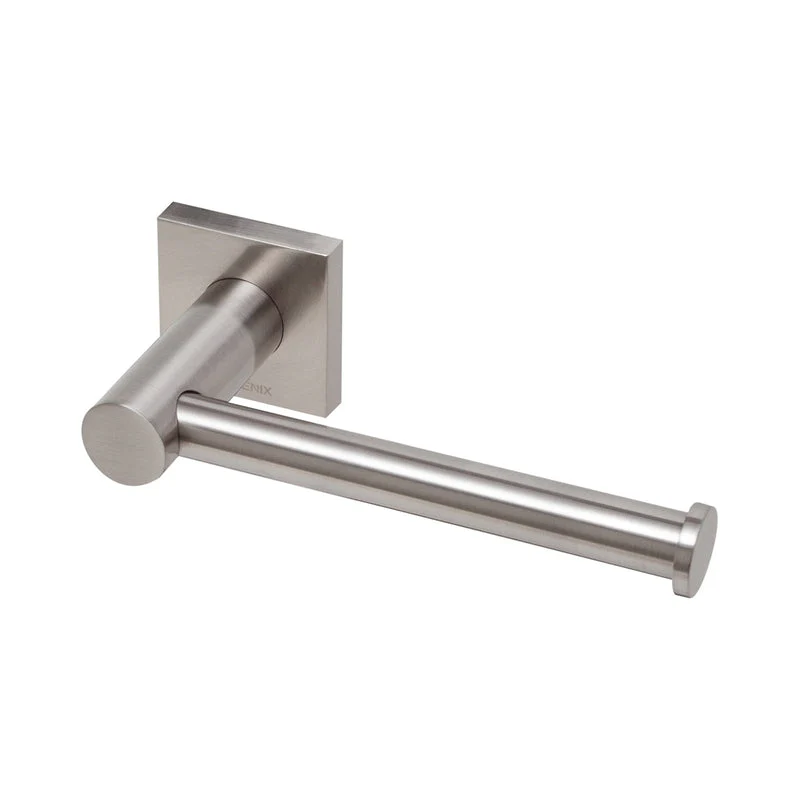 Phoenix Radii Toilet Roll Holder Square Plate - Brushed Nickel