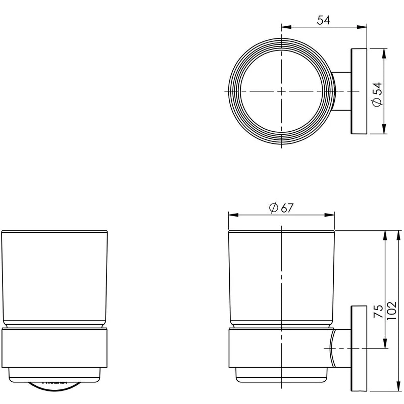 Phoenix Radii Tumbler & Holder Round - Chrome - Image 2