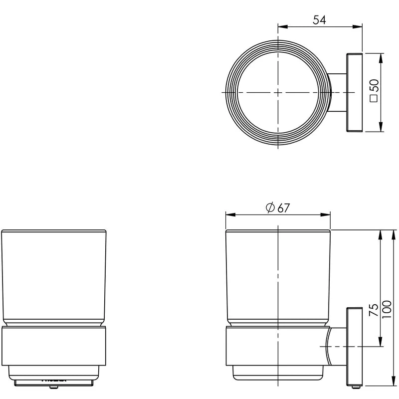 Phoenix Radii Tumbler & Holder Square - Chrome - Image 2