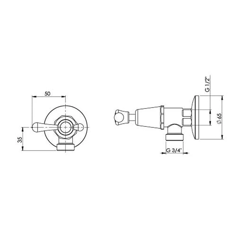 Phoenix Rhapsody Lever Washing Machine Stops - Chrome - Image 2