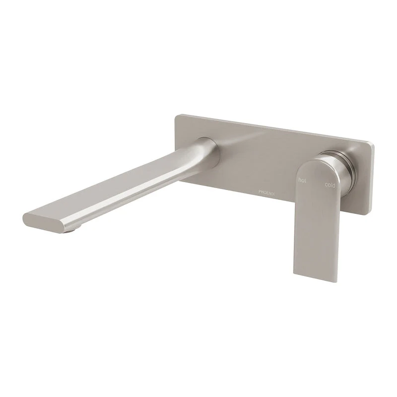 Phoenix Teel Wall Basin / Bath Mixer Set 200mm - Brushed Nickel