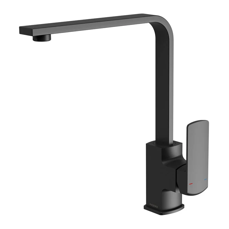 Phoenix Teva Kitchen Sink Mixer Tap 200mm Squareline - Black Matte