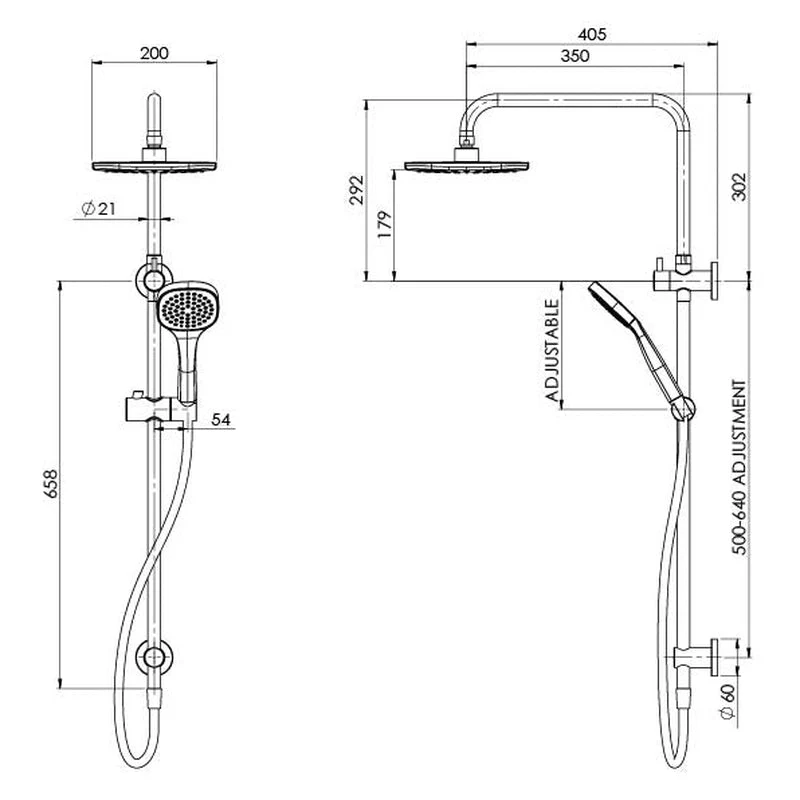 Phoenix Teva Twin Shower - Chrome - Image 2