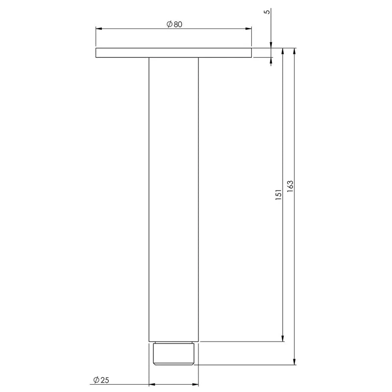 Phoenix Vivid Ceiling Arm 150mm - Chrome - Image 2