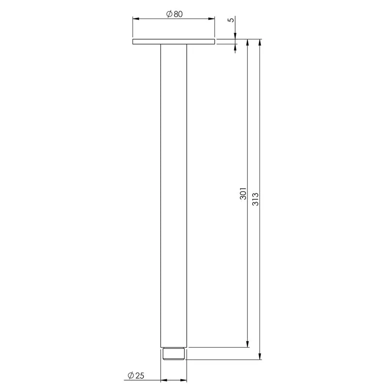 Phoenix Vivid Ceiling Arm 300mm - Brushed Carbon - Image 2