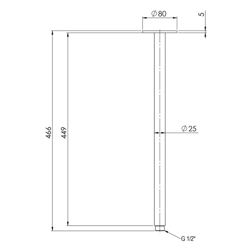 Phoenix Vivid Ceiling Arm 450mm - Black Matte - Image 2