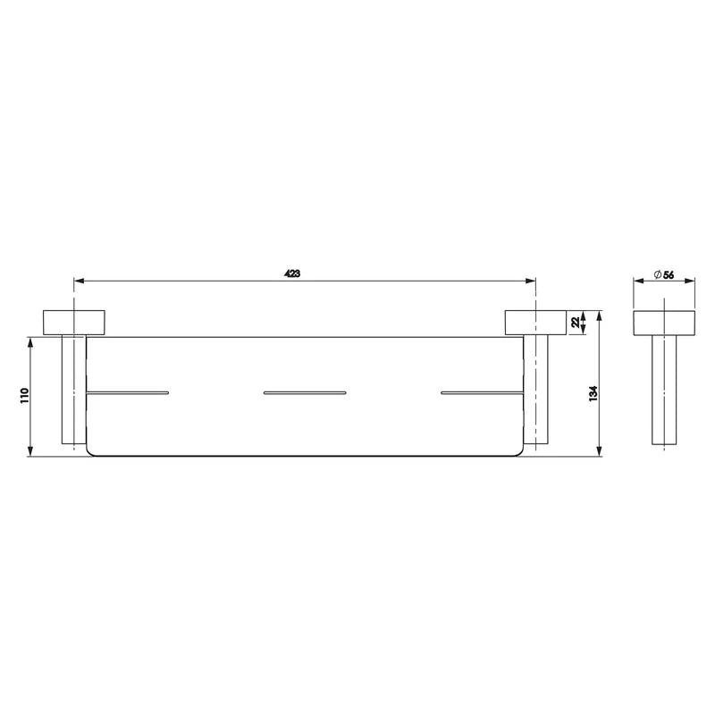 Phoenix Vivid Metal Shelf - Chrome - Image 2