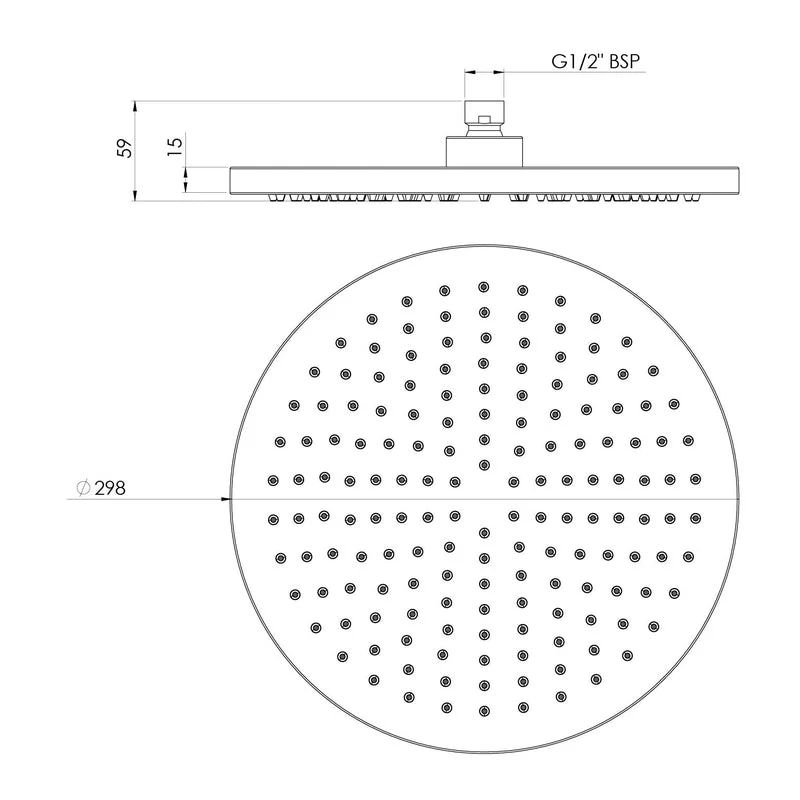 Phoenix Vivid Shower Rose / Shower Head 300mm Round - Brushed Carbon - Image 2