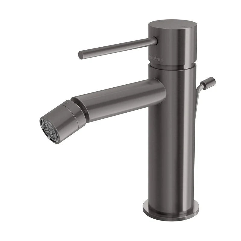 Phoenix Vivid Slimline Bidet Mixer with Pop-Up Waste - Brushed Carbon
