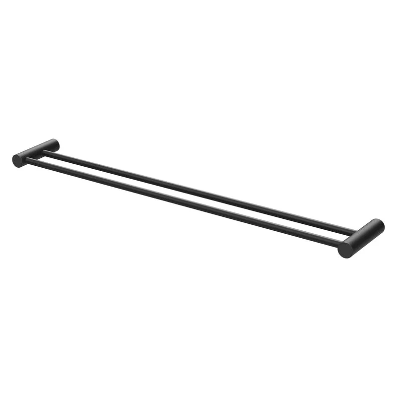 Phoenix Vivid Slimline Double Towel Rail 800mm - Black Matte