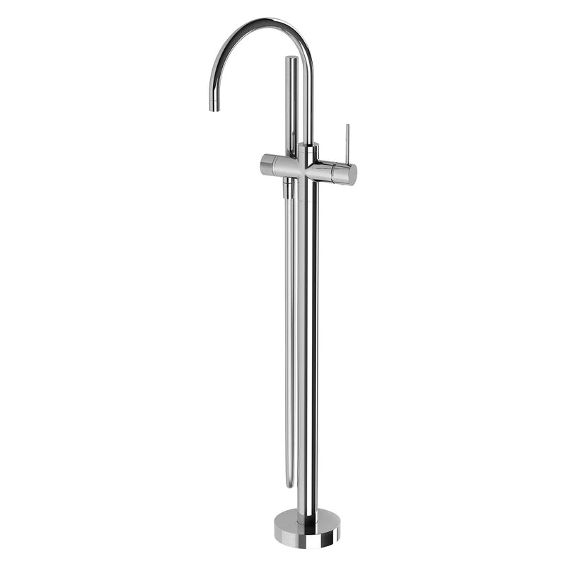 Phoenix Vivid Slimline Floor Mounted Bath Mixer with Hand Shower - Chrome