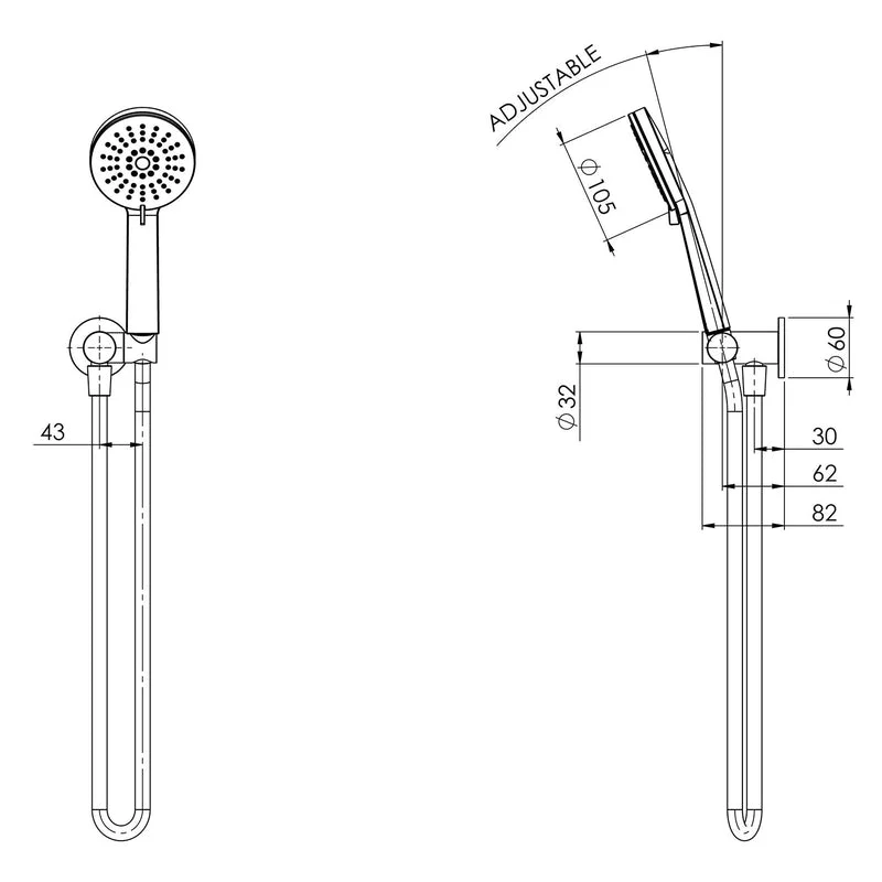 Phoenix Vivid Slimline Hand Shower - Brushed Carbon - Image 2