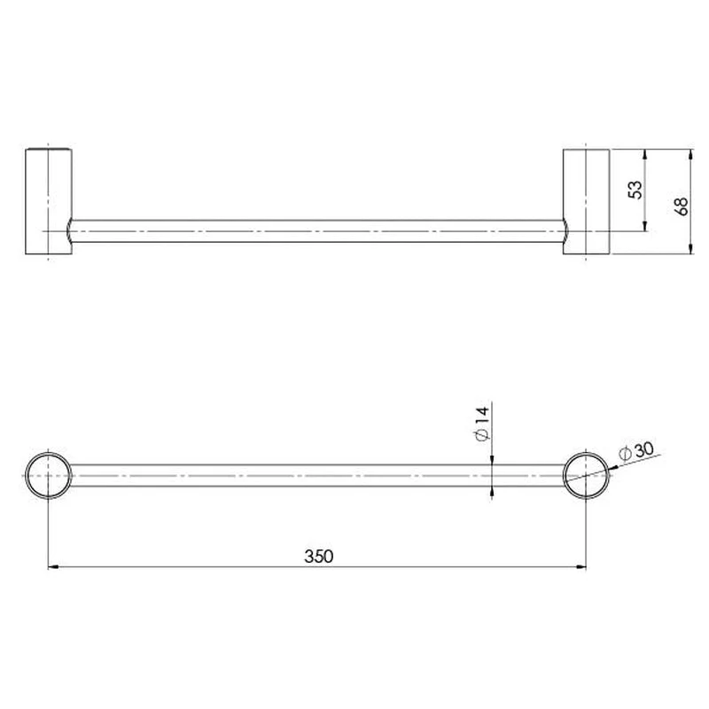 Phoenix Vivid Slimline Hand Towel Rail 350mm - Brushed Carbon - Image 2
