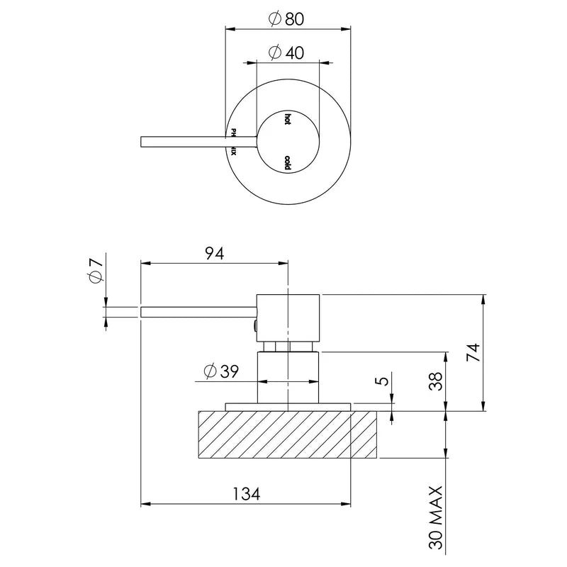 Phoenix Vivid Slimline Hob Mixer - Chrome - Image 2