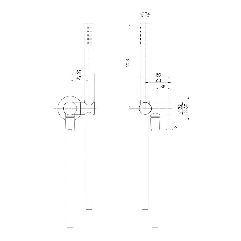 Phoenix Vivid Slimline Microphone Hand Shower - Brushed Carbon - Image 2