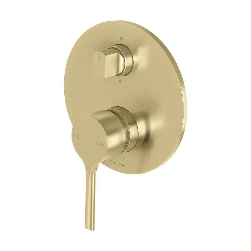 Phoenix Vivid Slimline Oval Shower / Bath Diverter Mixer - Brushed Gold