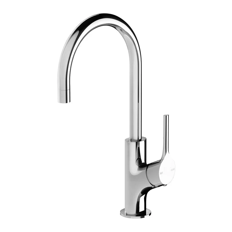 Phoenix Vivid Slimline Oval Kitchen Sink Mixer Tap 160mm Gooseneck - Chrome