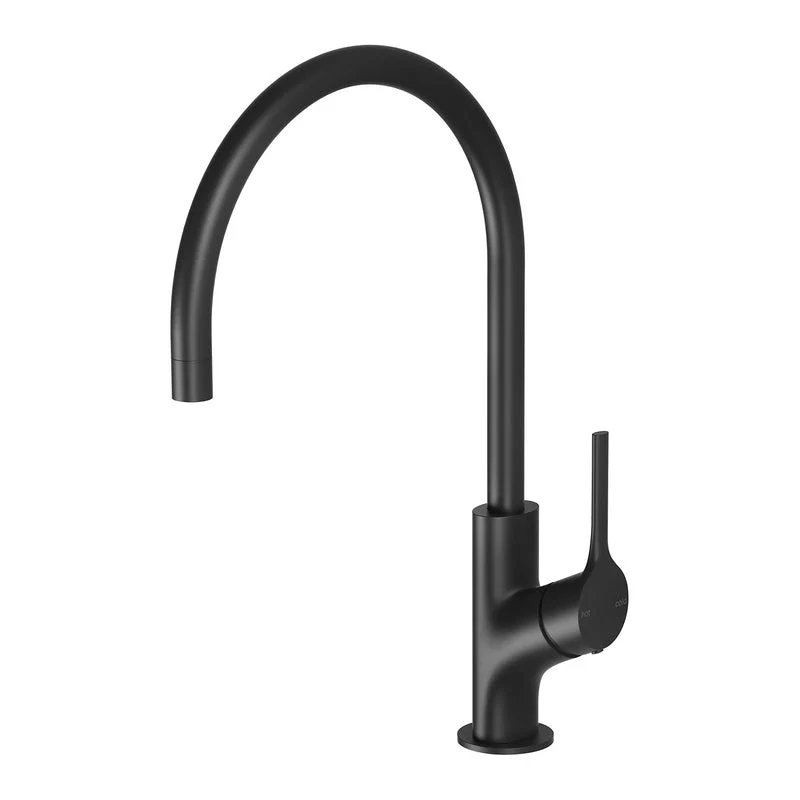 Phoenix Vivid Slimline Oval Sink Mixer 220mm Gooseneck - Black Matte