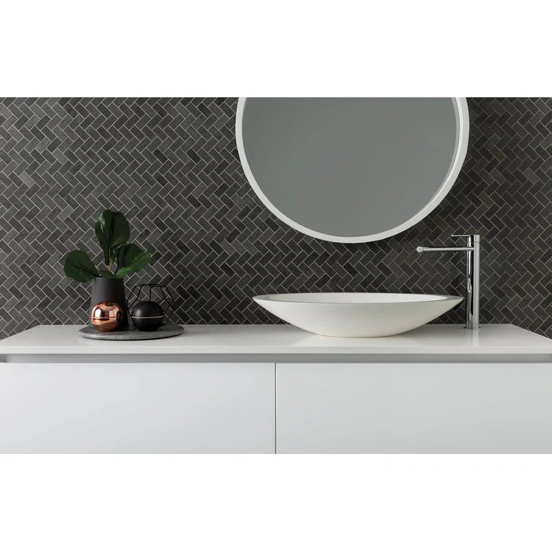 Phoenix Vivid Slimline Oval Vessel Mixer - Brushed Gold - Image 3