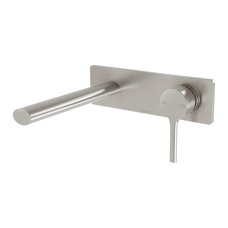 Phoenix Vivid Slimline Oval Wall Basin Mixer Set 175mm - Brushed Nickel