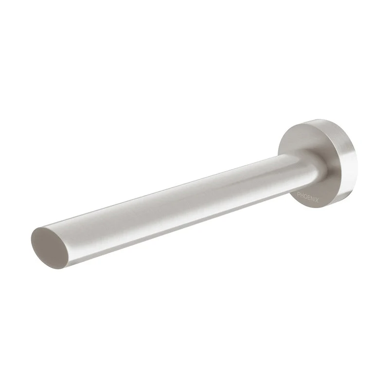 Phoenix Vivid Slimline Oval Wall Bath Outlet 180mm - Brushed Nickel