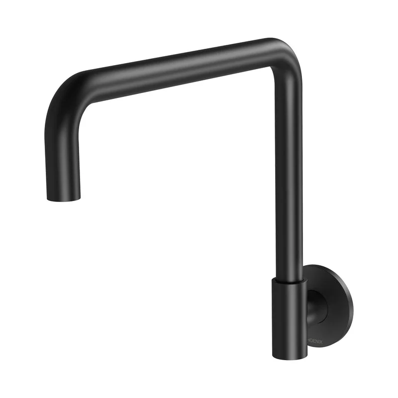Phoenix Vivid Slimline Plus Wall Sink Outlet 240mm Squareline - Black Matte