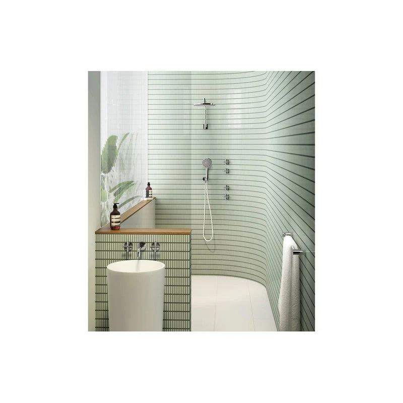 Phoenix Vivid Slimline Plus Wall Top Assemblies 15mm Extended Spindles - Brushed Carbon - Image 3