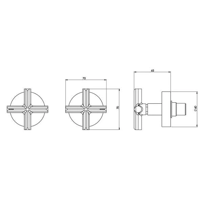 Phoenix Vivid Slimline Plus Wall Top Assemblies 15mm Extended Spindles - Brushed Nickel - Image 2