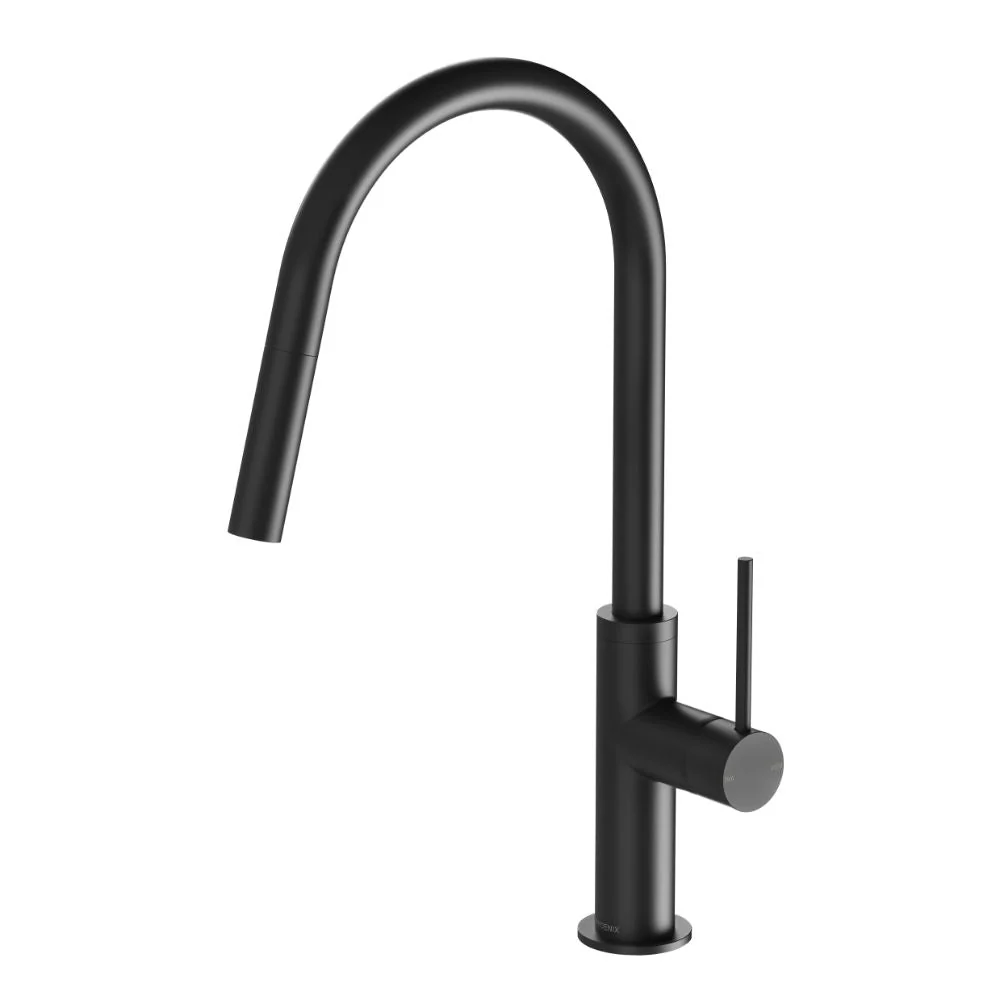 Phoenix Vivid Slimline Pull Out Kitchen Sink Mixer Tap - Black Matte