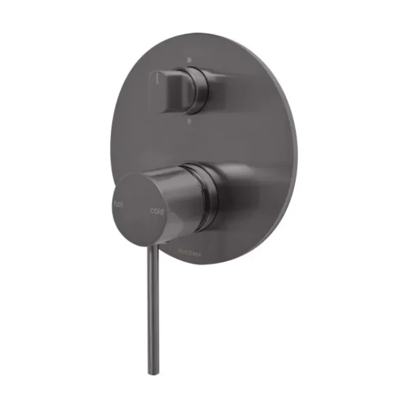 Phoenix Vivid Slimline Shower / Bath Diverter Mixer - Brushed Carbon