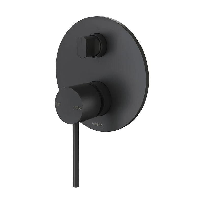 Phoenix Vivid Slimline Shower / Bath Diverter Mixer - Black Matte