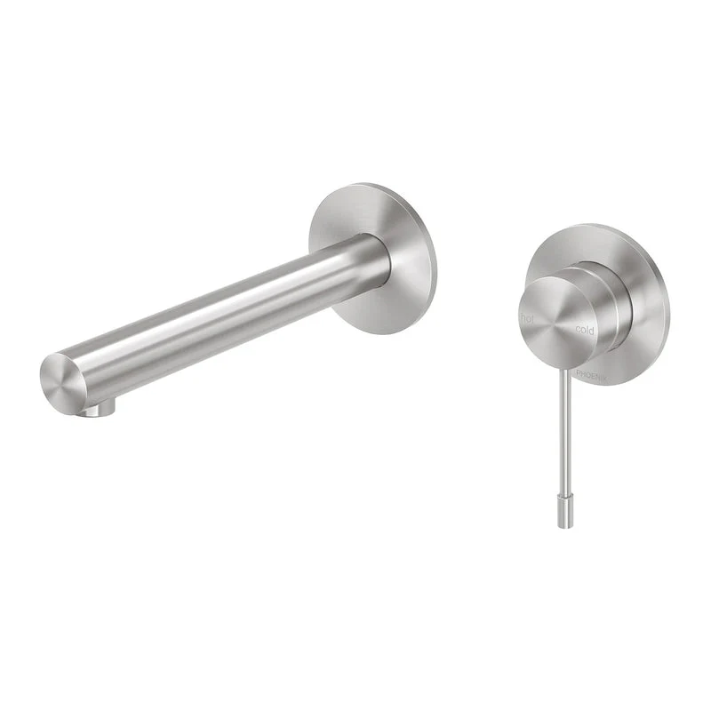 Phoenix Vivid Slimline SS 316 Wall Basin / Bath Mixer Set 180mm - Stainless Steel