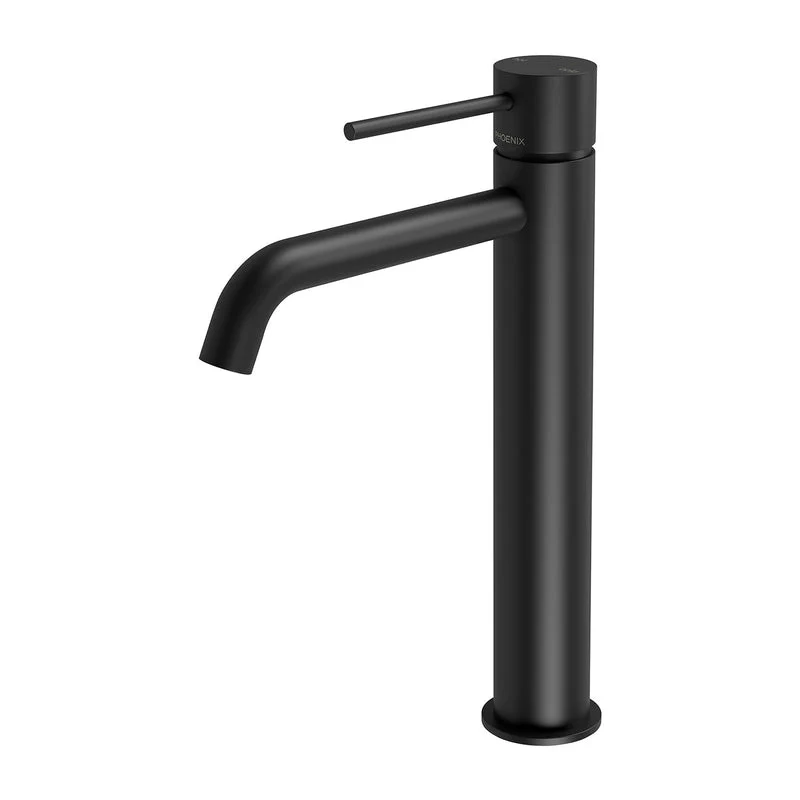 Phoenix Vivid Slimline Vessel Mixer Curved Outlet - Black Matte