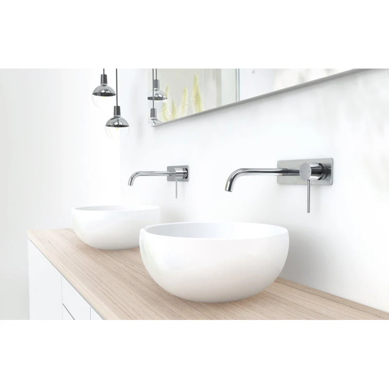 Phoenix Vivid Slimline Wall Basin Mixer Set 180mm Curved - Chrome - Image 3