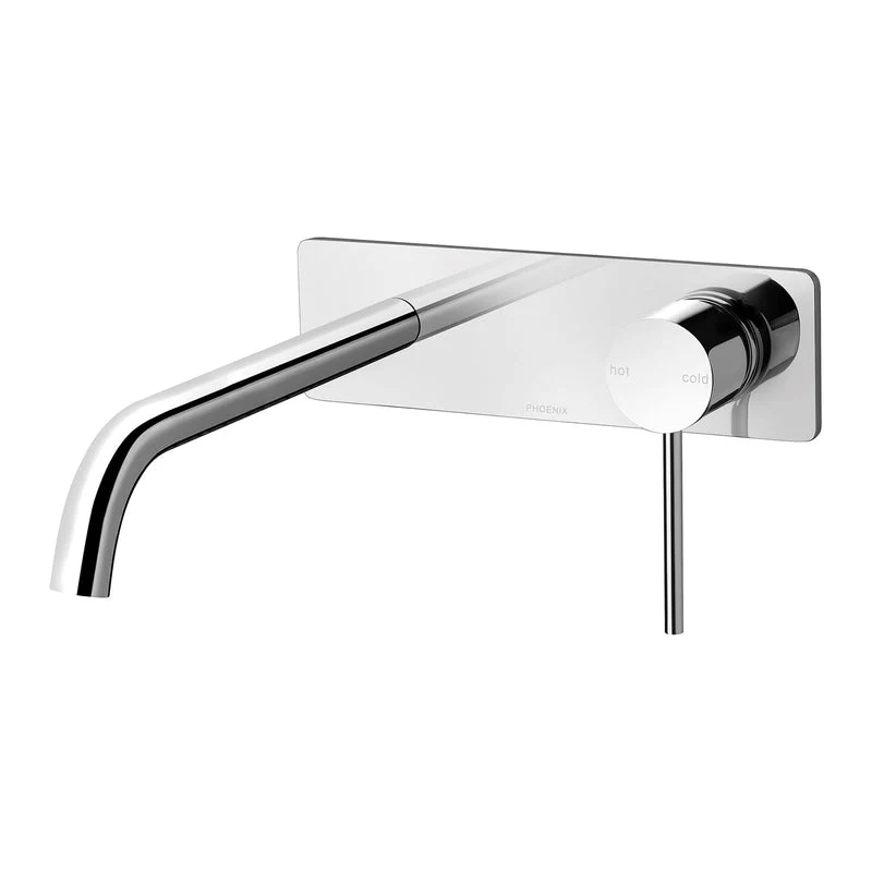 Phoenix Vivid Slimline Wall Basin Mixer Set 230mm Curved - Chrome