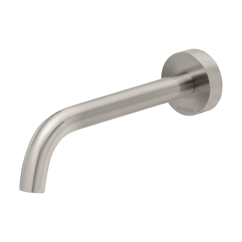 Phoenix Vivid Slimline Wall Basin Outlet 180mm Curved - Brushed Nickel