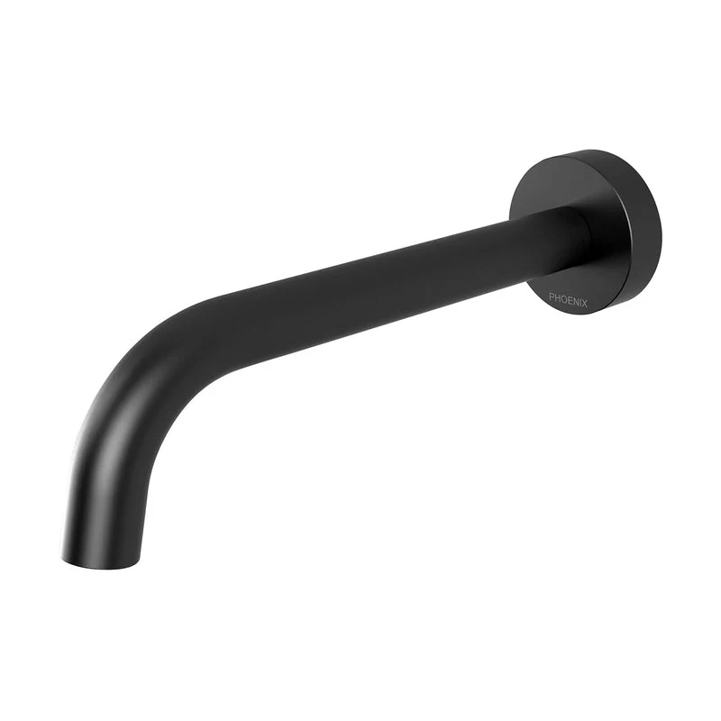 Phoenix Vivid Slimline Wall Basin Outlet 180mm Curved - Black Matte