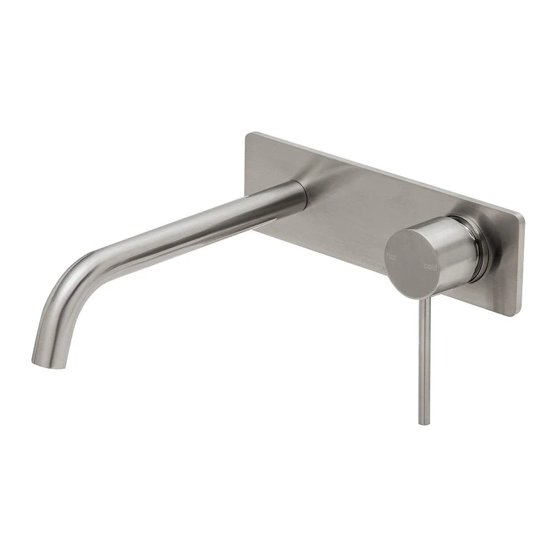 Phoenix Vivid Slimline Wall Bath Mixer Set 230mm Curved - Brushed Nickel