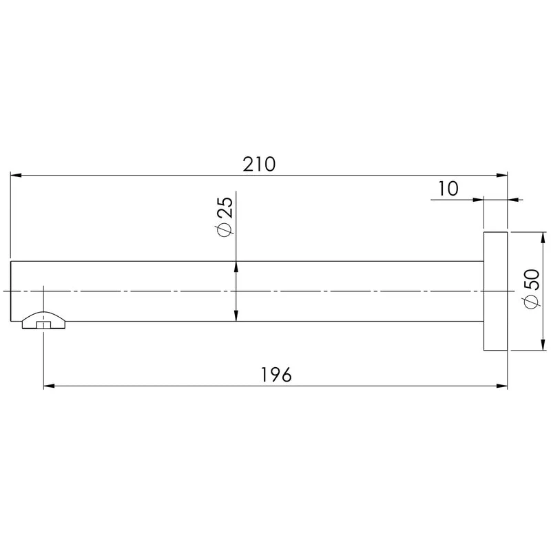 Phoenix Vivid Wall Bath Outlet 200mm - Brushed Carbon - Image 2