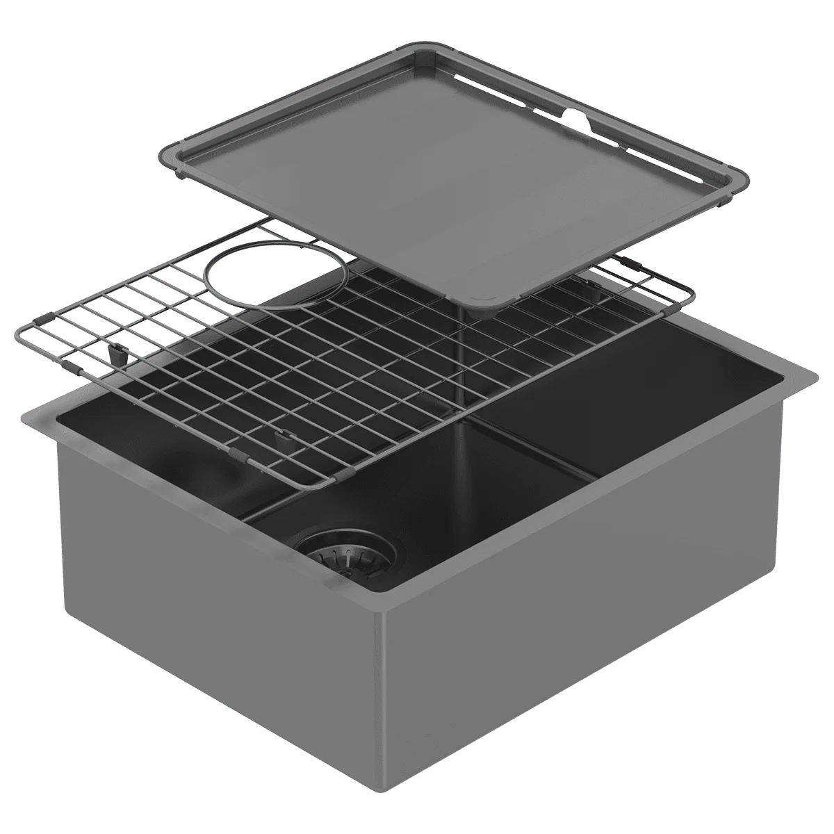 Abey Piazza Single Bowl Sink - Black Pearl